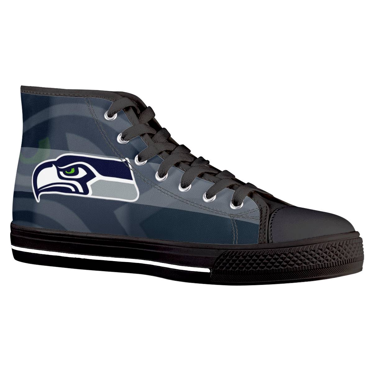 Men's Seattle Seahawks High Top Canvas Sneakers 005